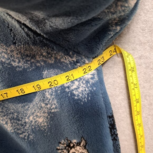 VTG Nordic Lights Jacket Coat Womens M Hooded Reversible Fleece Horse Pony Blue - Picture 4 of 14